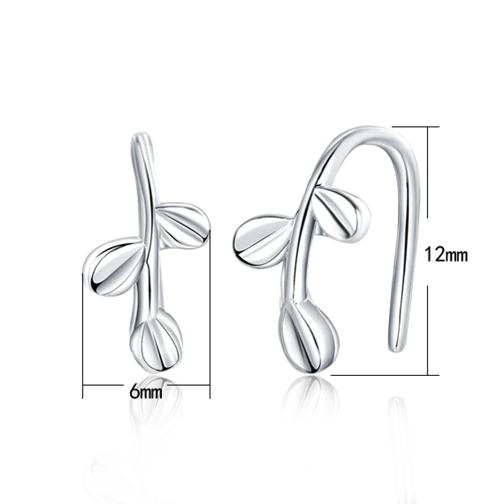 Для женщин Листья уха клип нет пирсинг Стад манжеты серьги Вечерние Банкетный