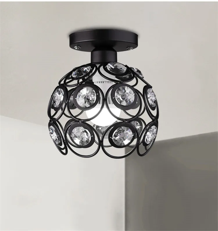 Золотистый/Белый/Черный E27 Хрустальный светодиодный потолочный светильник лампы