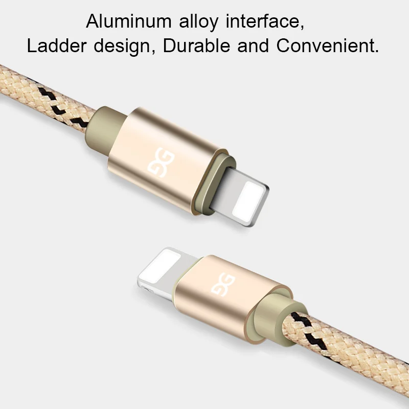 Кабель GUSGU USB Lightning для зарядки и передачи данных iPhone длина 0.3м/1м/1.5м цвет