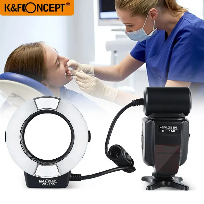 K & F Concept KF 150 TTL макро Кольцевая вспышка/светильник для Canon EOS 650D 700D 70D 7D II 60D T4i T3i 6D Nikon