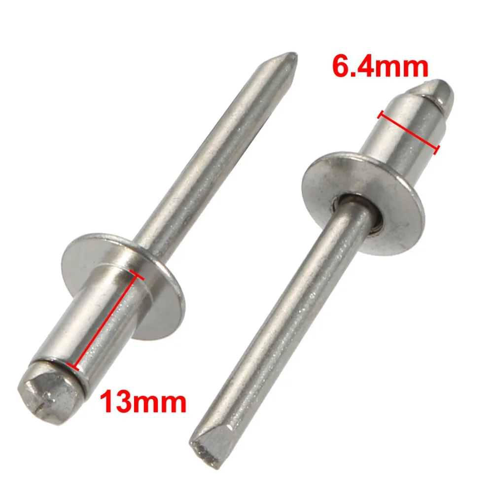 

10pcs 13/16/20/25mmx6.4mmx13mm Blind Rivets 304 Stainless Steel Open End Large Flange Rivet Fasteners For Buildings Cars Ship