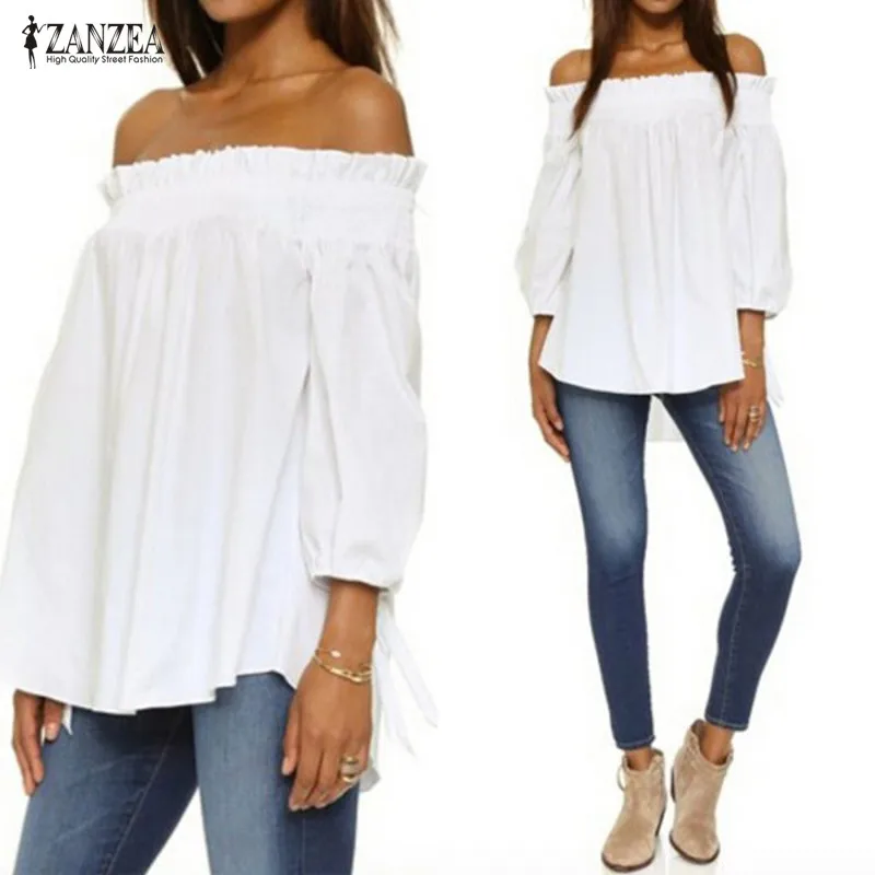 ZANZEA Для женщин Элегантный blusas 2018 новый летний Топы корректирующие женские
