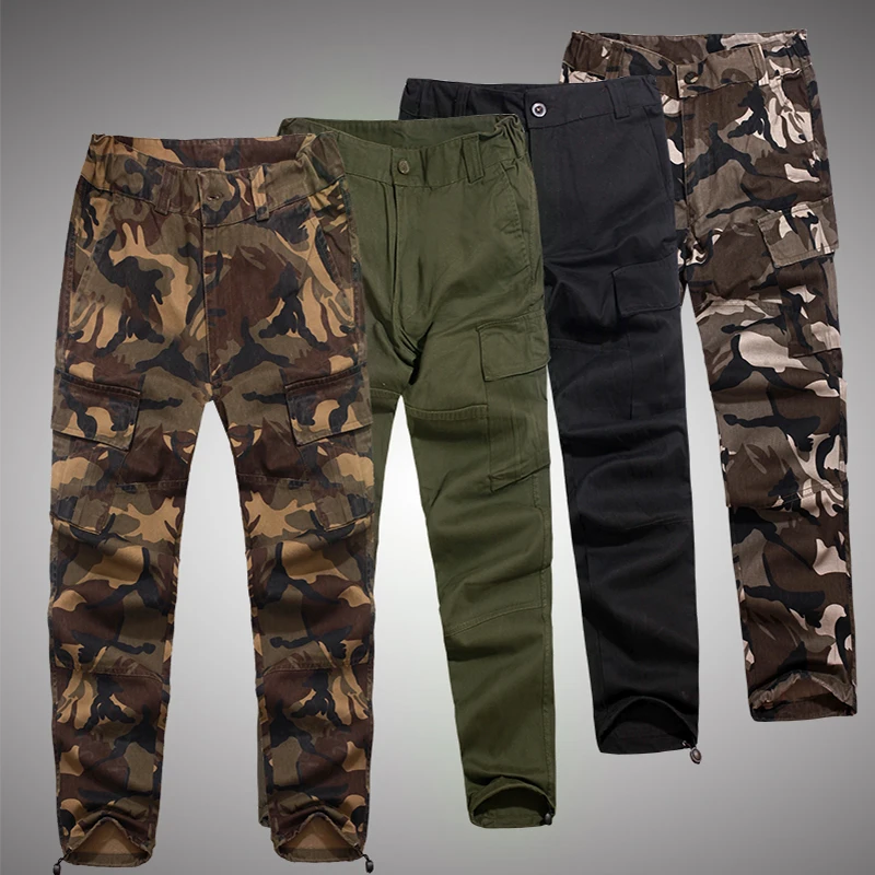 Мужские осенние Тактические Брюки камуфляжные свободные штаны шаровары
