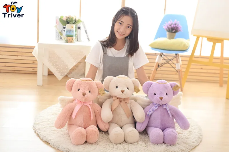 Kawaii мишки Ангел плюшевый мишка плюшевая игрушка тройник чучела животных кукла