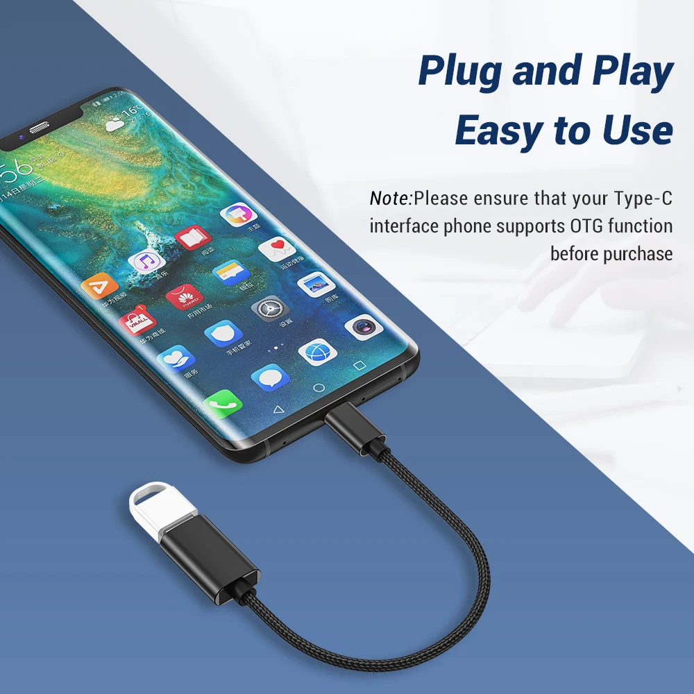 TOPK USB C адаптер OTG кабель type штекер 2 0 Женский для samsung OnePlus Macbook huawei OTG|Переходники и