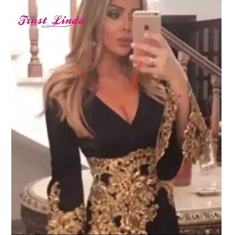 Vestido Madrinha Casamento Longo Дубай свадебное платье гость V образным вырезом Золото Вышивка Дамы свадебное платье