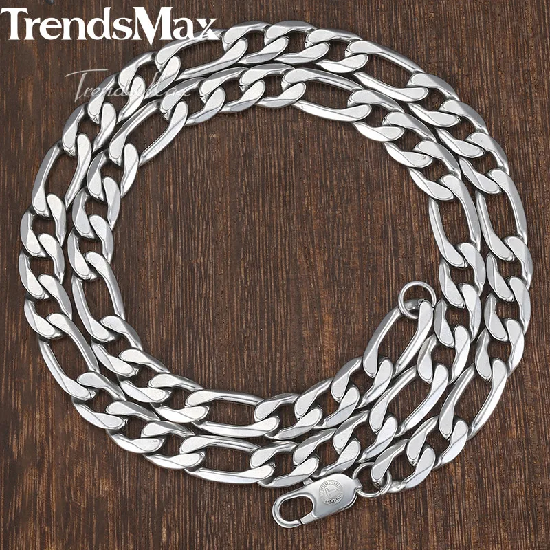 Trendsmax Figaro звено ожерелье для мужчин цепь из нержавеющей стали мужской подарок серебряный цвет 6-9 мм KKNM159
