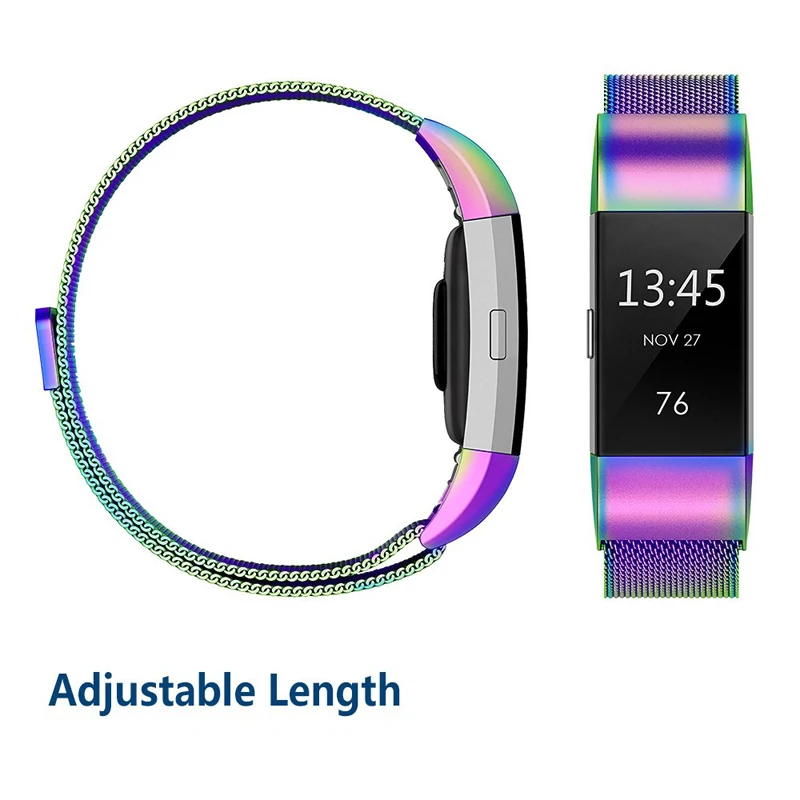 JKER нержавеющая сталь Магнитная Миланская петля ремешок для Fitbit Charge 2 замена Браслет ремешок для Fitbit Charge 3 ремешок для часов