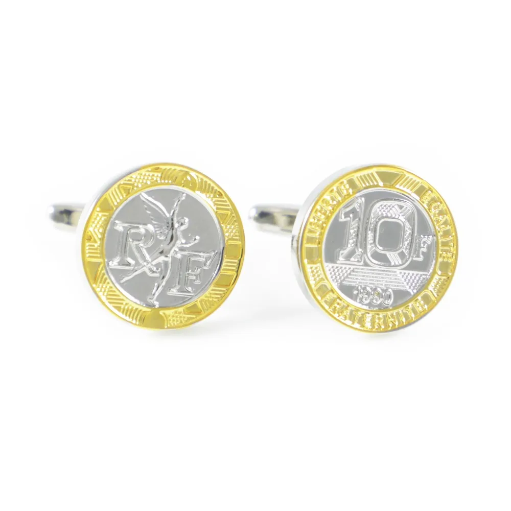Французская монета 10 французских запонков подарочные запонки на День отца