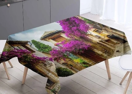 Скатерть с 3d принтом в виде Морского Пейзажа моющаяся Пылезащитная плотная