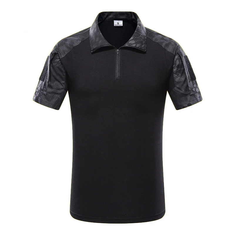 Мандрэг тактические военные милитари с коротким рукавом Slim Fit Camo рубашка на