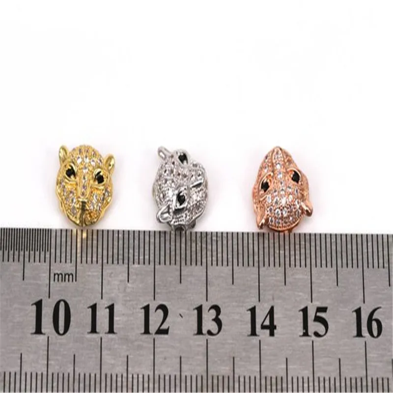 Бусины леопардовой расцветки Cheetah BeadsCZ бусины с микрозакрепкой в виде животного