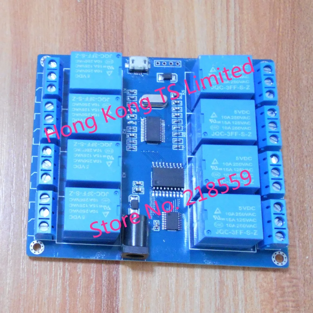 8 channel 5V relay module output DC / USB interface PC control panel with indicator light