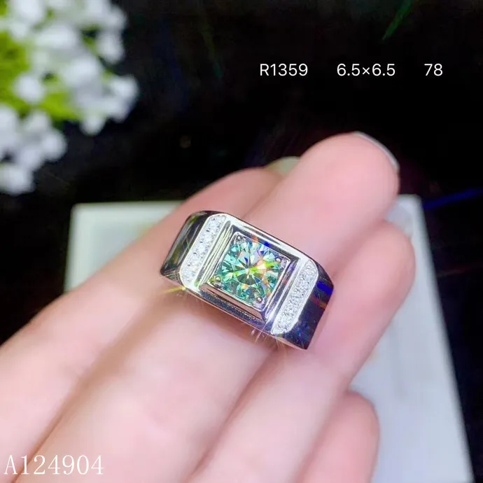 

KJJEAXCMY boutique jewelry 925 sterling silver inlay 1.0 carat Mozambique diamond men's ring With certificate925 sterling silver