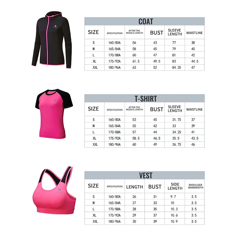 

CAMEL Women Sports Shirts Running Bra Vest Suit Set Yoga Pants Fitness Legging Training Tight Gym Coat Midriff Breathable
