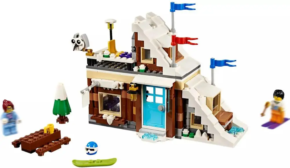 Legoings 3 в 1 модульный зимний комплект для отпуска модель строительных блоков 31080