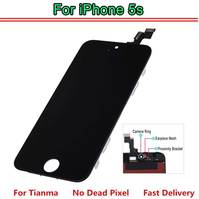 ЖК-дисплей Tianma AAA для iPhone 5S 5 5C, качественный ЖК-дисплей и дигитайзер, сменный сенсорный экран для iPhone 5 5S 5C
