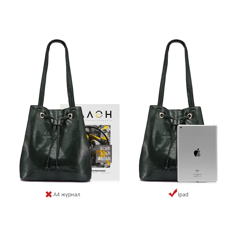 Женская большая сумка ведро из натуральной кожи REALER|bucket bag|tote bagmessenger bag |