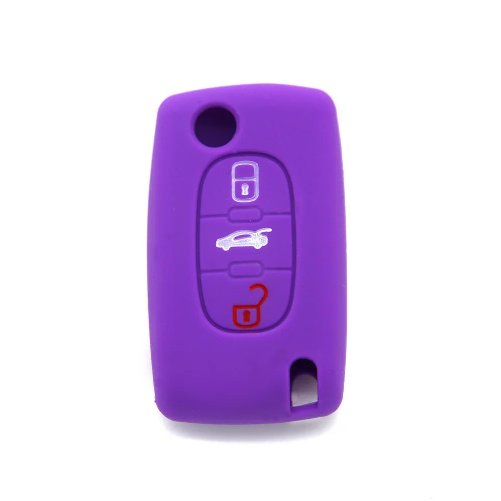 2 пуговицы силиконовый чехол автомобиль ключ для PEUGEOT 207 307 308 407 408 Citroen C3 C4 C4L C5 C6