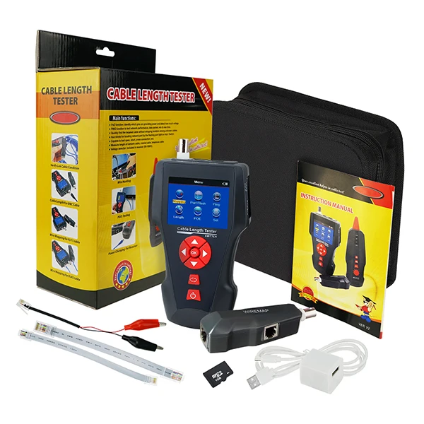 Handheld Network Cable Tester Digital Length RJ45 RJ11 BNC Coax Telephone FREE TF Card Error Detector PING POE Function | Инструменты