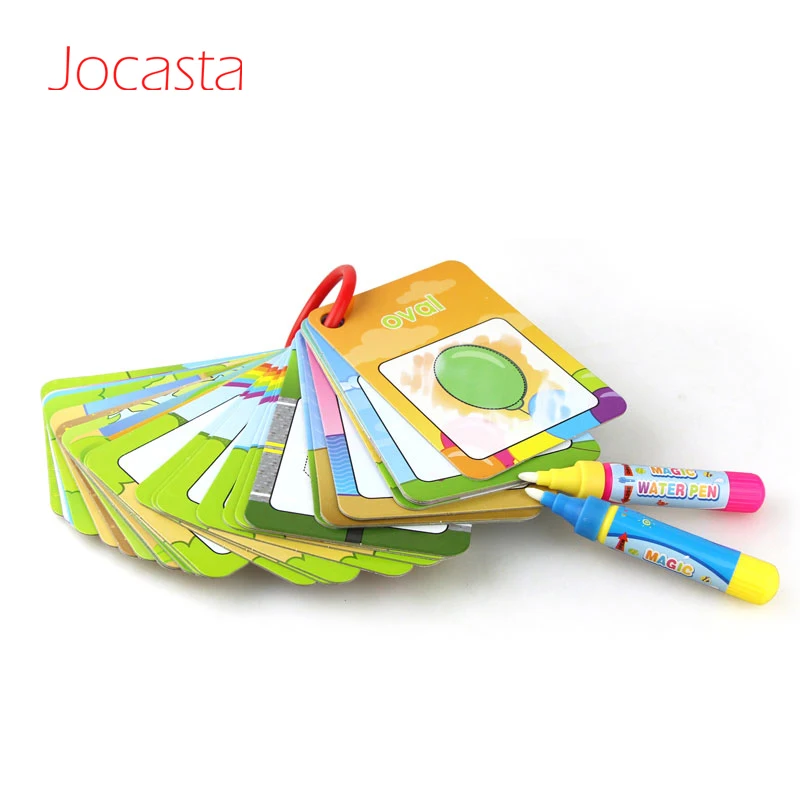 

Enlighten Education Fun Drawing Toy Arabic Flash Card Board Water Painting Board Kids Early Educational Cards with 2 Pcs Pen ]