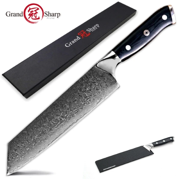 7.7 inch kiritsuke Нож шеф-повара из дамасской стали vg10, японский нож из дамасской стали, кухонные ножи для очистки овощей, кухонные инструменты для приготовления пищи, подарочная коробка - Цвет: 7.7 inch kiritsuke