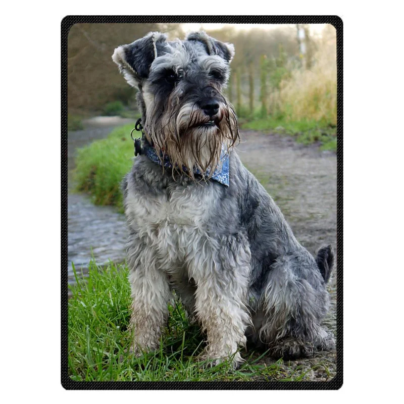 Теплое Флисовое одеяло Schnauzer супер мягкая фланелевая Манта для