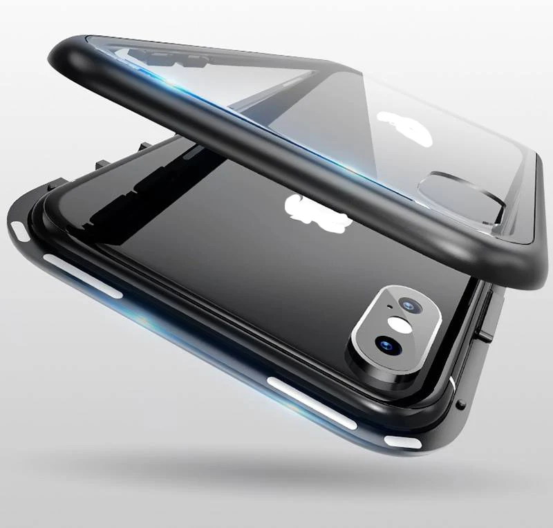 Чехол для iPhone 7 8 Plus высокое качество Магнето Магнитная Адсорбция металлический