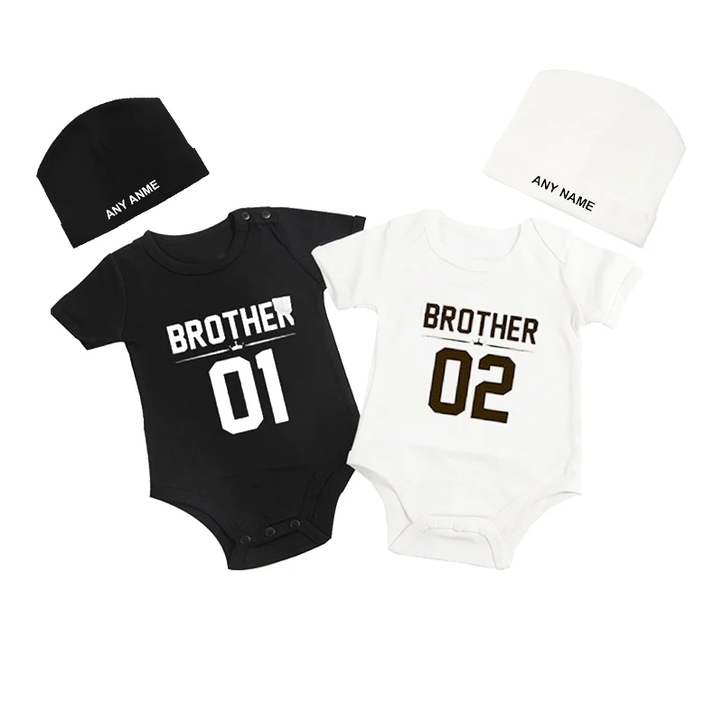 Culbutomind Brother 01 02 комплект для Близнецов с принтом Одежда новорожденных милые