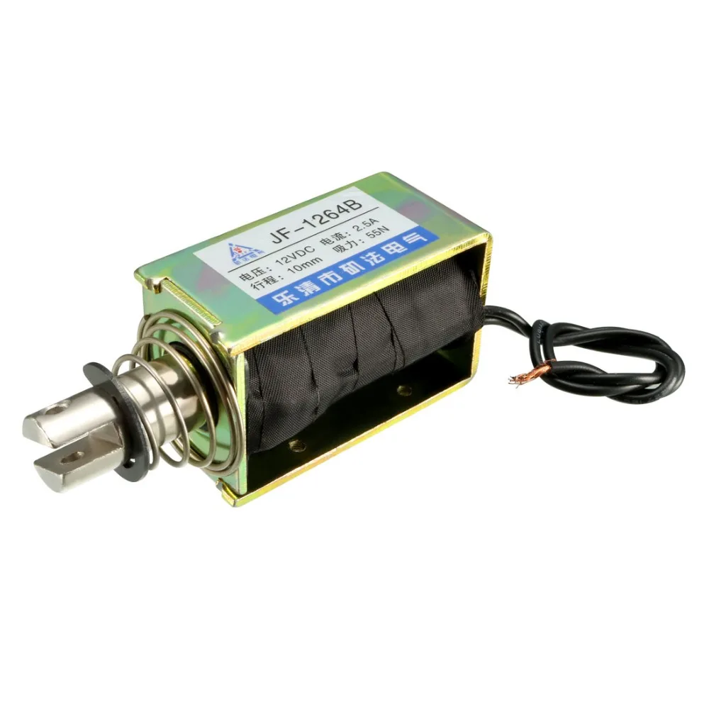 UXCELL 1 шт. соленоид Электромагнит постоянного тока 12 В/24 V 400mA 9,6/30 W 25 W/22N 10 мм тянуть Тип прямолинейного движения с хорошим качеством, электромагнит оборудования
