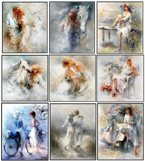 Embroidery Counted Cross Stitch Kits Needlework - Crafts 14 ct Medium Size DIY Arts Handmade Decor White Dreams Collection | Дом и сад