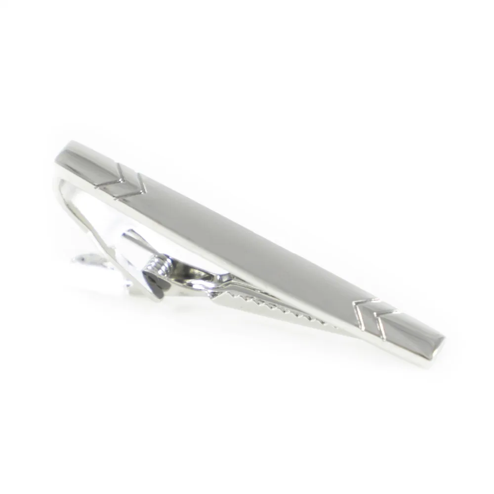 Классический матовый серебряный узор со стрелой галстук бар подарок на день отца