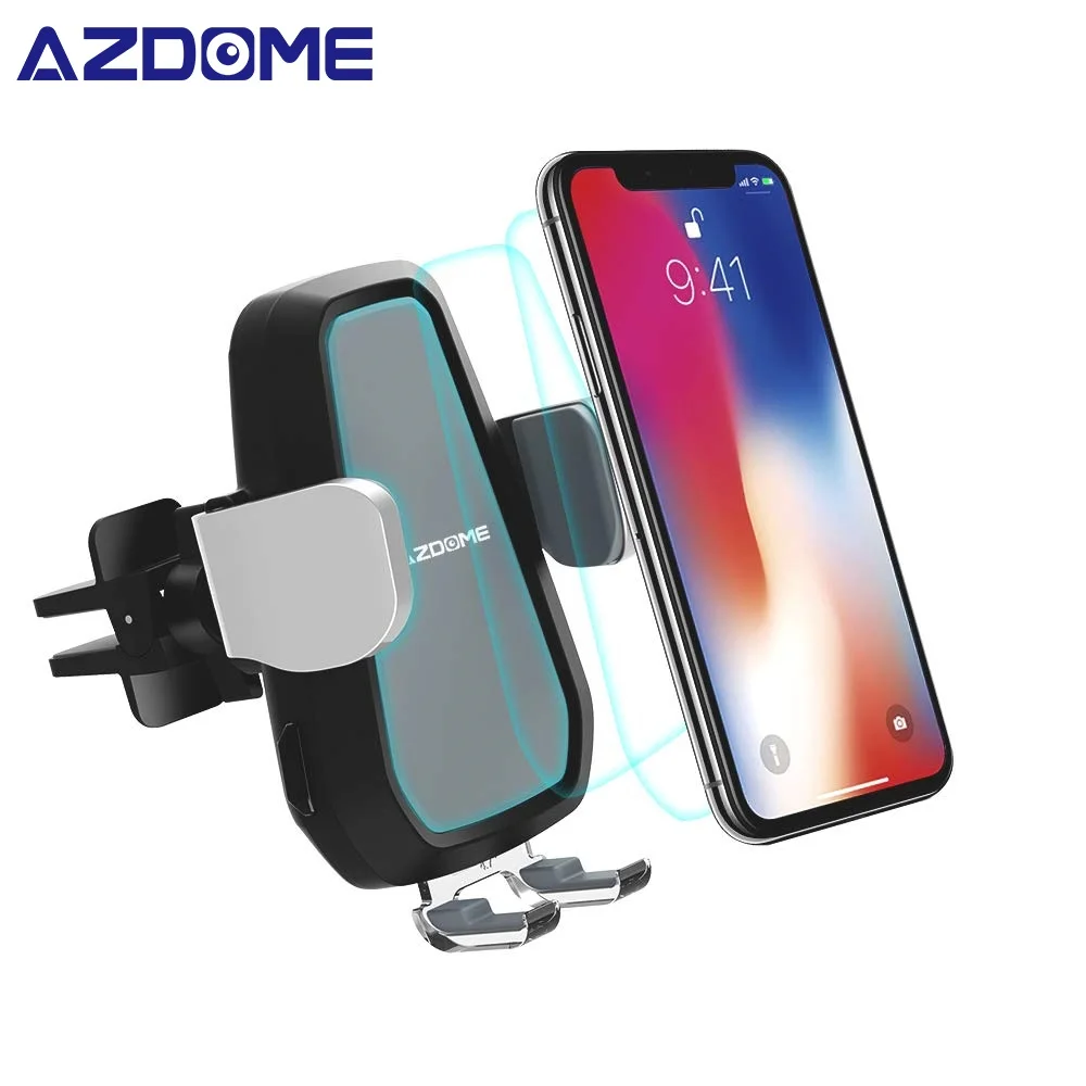 AZDOME Беспроводной автомобиля Зарядное устройство крепление Быстрая Зарядка Qi 2 в 1