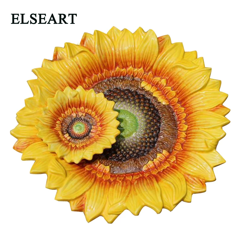 

ceramic Creative sunflower fruit Candy Storage dish Dessert Snack Salad plate home decor wedding decoration handicraft figurine
