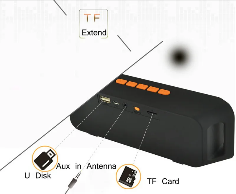 Сабвуфер FM радио встроенный микрофон беспроводные Bluetooth колонки|Портативные