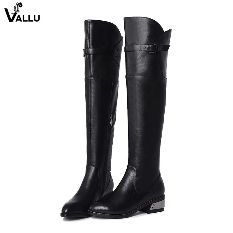 Женские кожаные сапоги до колена зимняя популярная обувь из коровьей кожи