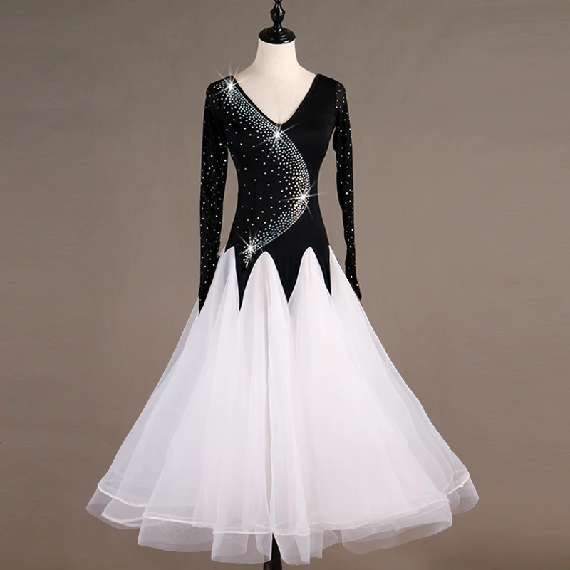 Фото Бальные платья для танцев с длинным рукавом фокстрот юбка женщин сцены вальса