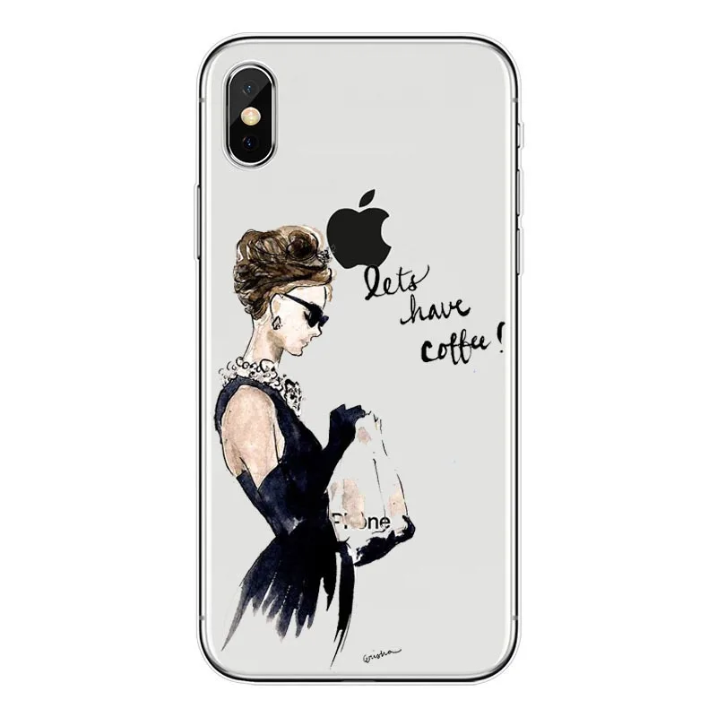 Одри Хепберн Мода девушка леди сотовый телефон Чехол Жесткий ПК для iPhone X 8 7 6 6S Plus