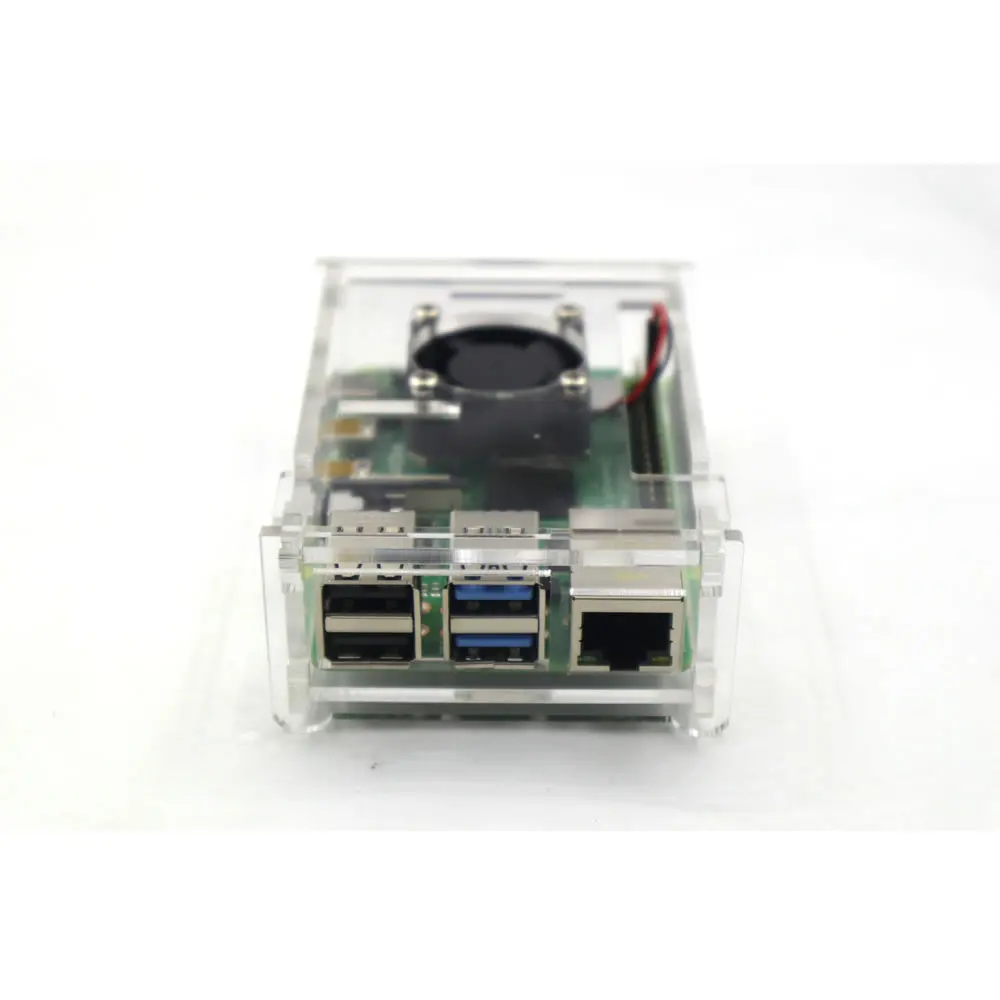 Прозрачная акриловая коробка корпуса с охлаждающим вентилятором для Raspberry Pi 4 Model