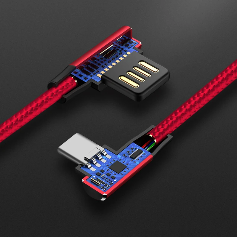 ANBES Micro USB кабель 1 м ультра прочный в оплетке двойной локоть зарядное устройство