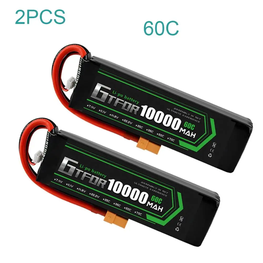GTFDR lipo батарея 7 4 в 10000 мАч 2S 60C 80C 100C RC Deans XT60 для 1/8 1/10 автомобиля лодка вертолет