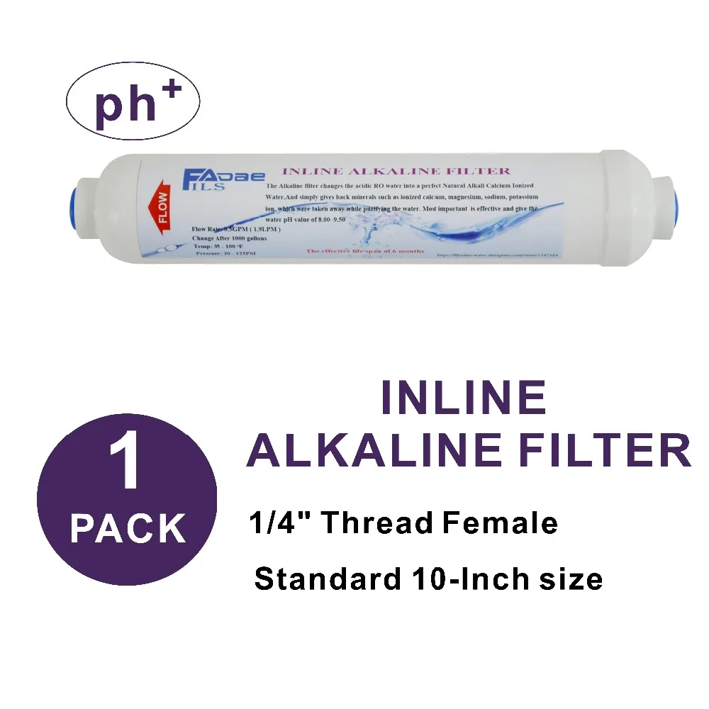 

Alkaline Water Filter 2" x 10" Post Inline Water Filter Replacement ph + for Under Sink and Reverse Osmosis System