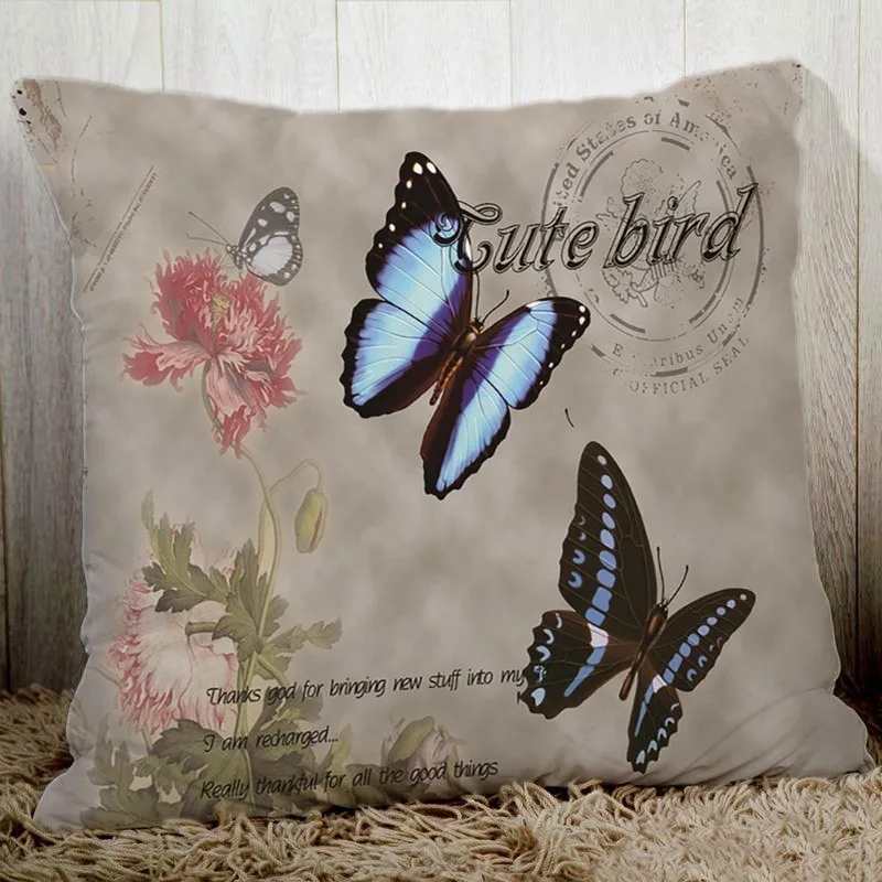 Винтажный чехол для дивана с принтом бабочки ретро домашний декоративный