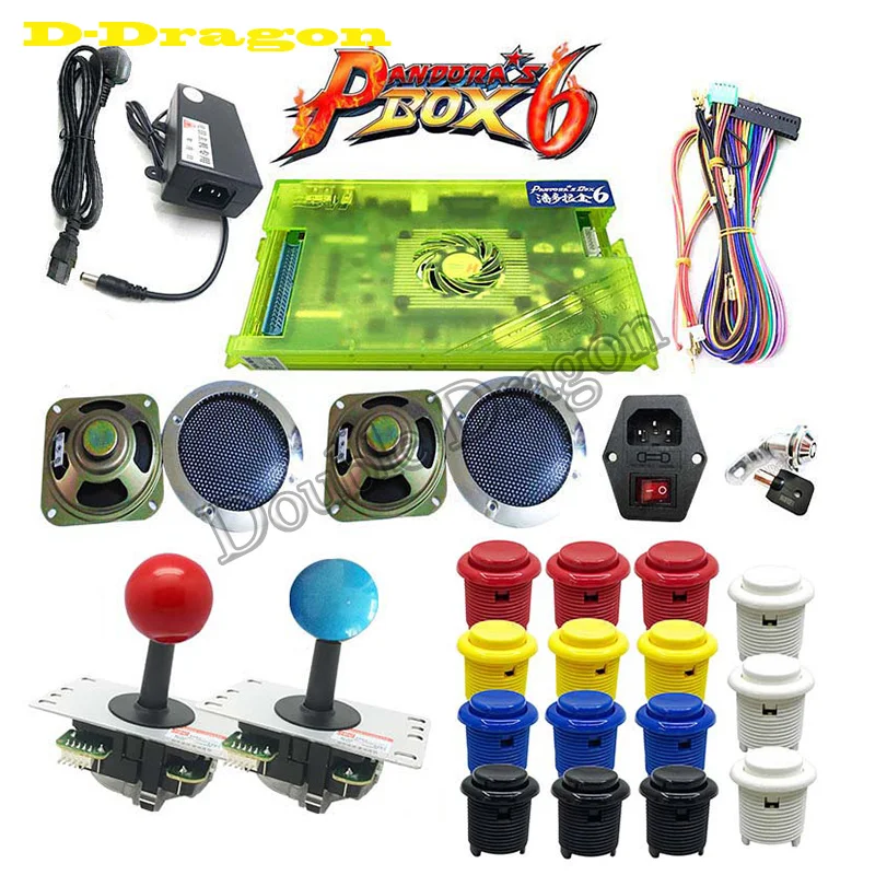 

Pandora Box 6 Pandora's 1300 в 1 семейная Версия Поддержка 3d игр с кнопки джойстика адаптером питания для DIY консоли для ТВ