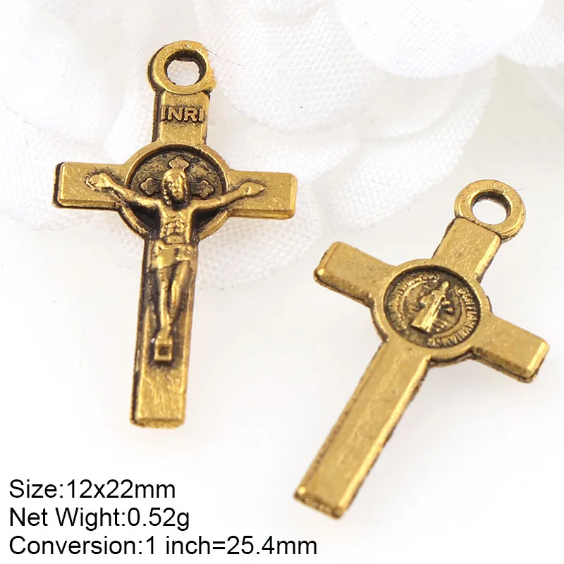 AJ666-1 20pcs Религиозные Подвески в виде креста, одно отверстие, ожерелье, звено, шарм, подвески, центр, аксессуары, сделай сам, ювелирные аксессуары - Цвет: AJ666-1 20pcs