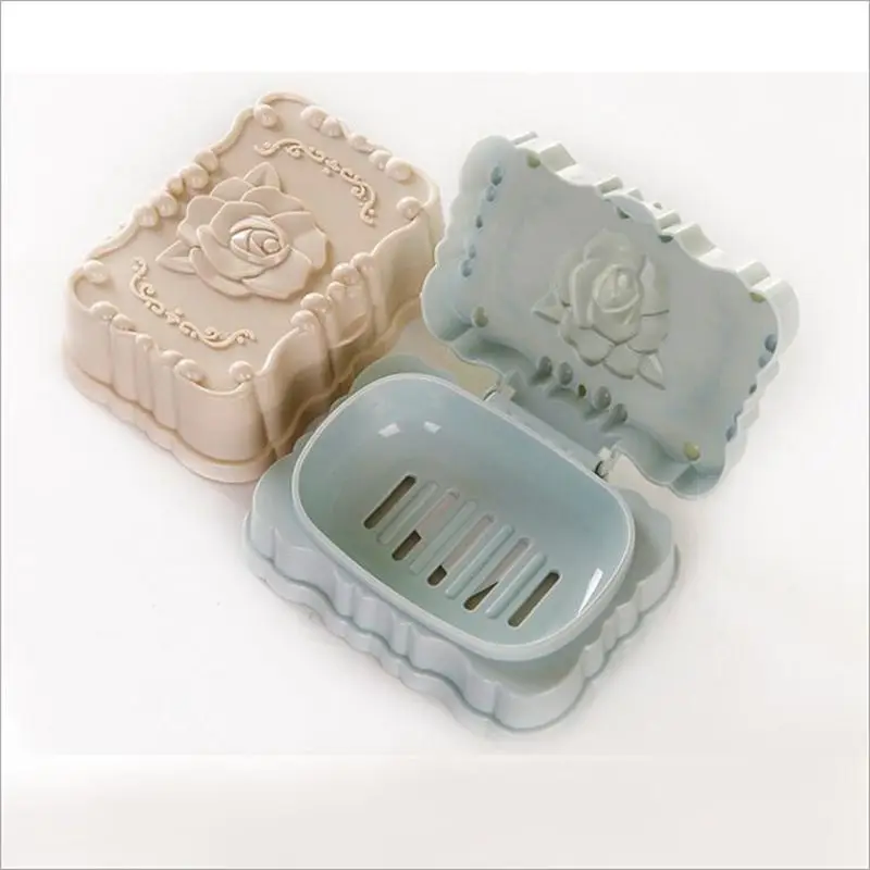 Portable Waterproof Rose Bathroom Soap Dishes Plastic Home Decoration Accessories Travel Supplies Box Case Holder Container | Дом и сад