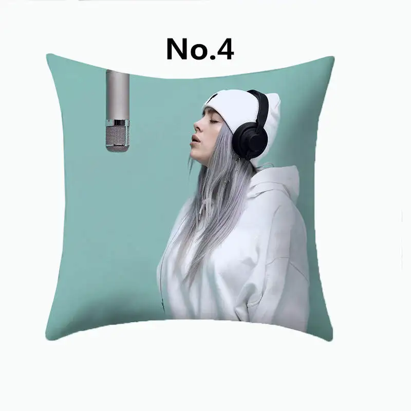 4 Наволочка из полиэстера с принтом Billie Eilish, декоративные подушки для дома, поп-певец Billie, чехол для подушки - Цвет: 4
