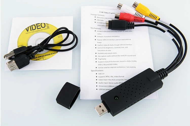 USB2.0 видео адаптер с аудио аналоговый преобразователь видео в цифровой формат аудио видео DVD VHS записи Карта видеозахвата