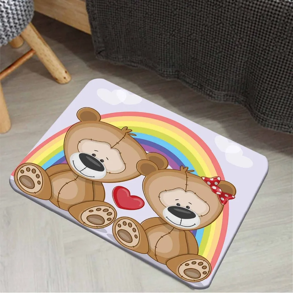 Еще радужные красные сердечки милые медведи Тедди 3d мультяшный принт