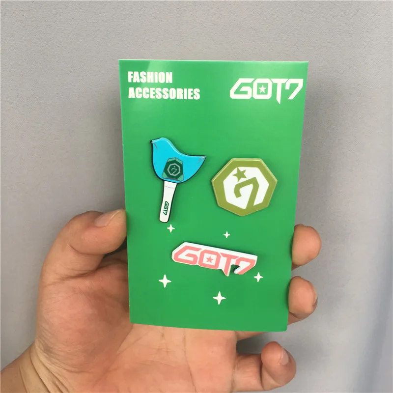 KPOP GOT7 спиннинг Топ брошь Кнопка Джинсовая булавка значок модные украшения